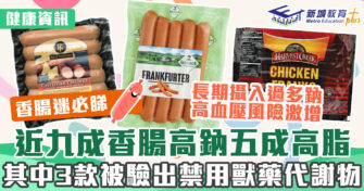 健康資訊｜近9成香腸高鈉5成高脂 其中3款被驗出禁用獸藥代謝物