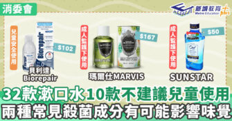 健康資訊｜消委會報告:  32款漱口水大部分樣本不建議6歲下兒童使用